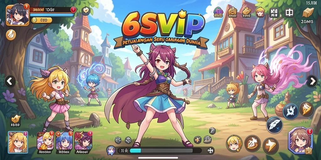Screenshot gameplay 6SVIP menampilkan aksi seru dalam dunia anime.