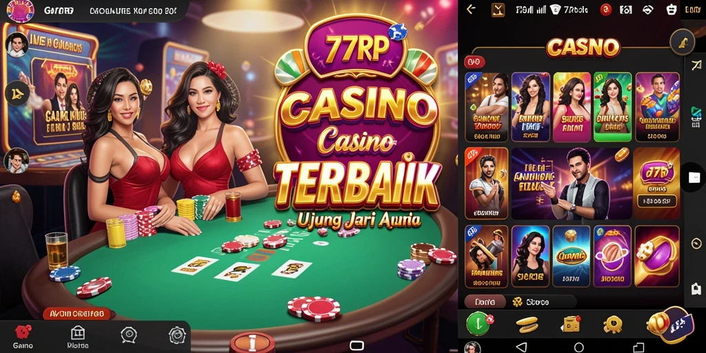 Tampilan gameplay Live Casino yang mendebarkan di 77RP.
