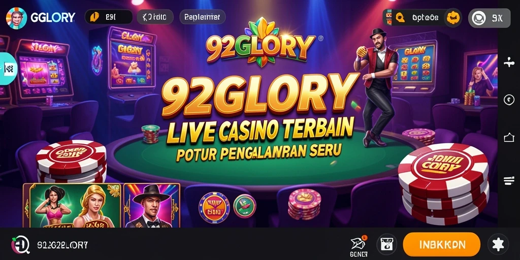 Tampilan menarik dari gameplay Live Casino di 92GLORY.
