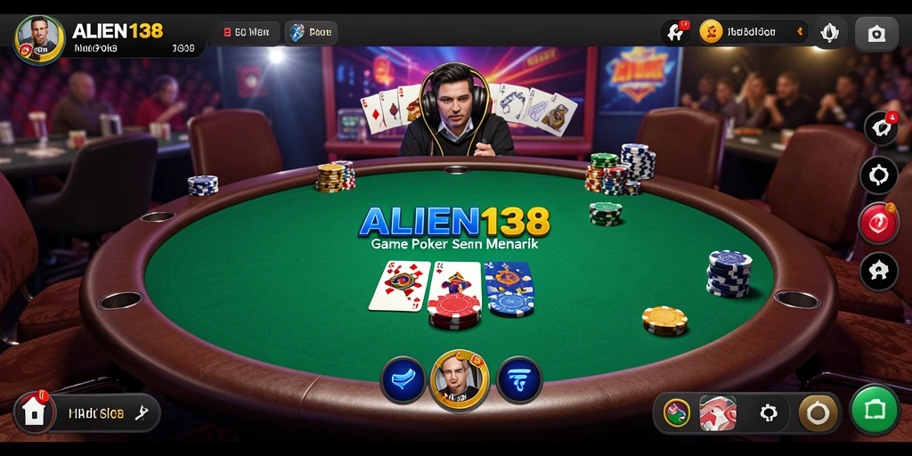 Tampilan gameplay Poker yang menarik dan interaktif di ALIEN138.