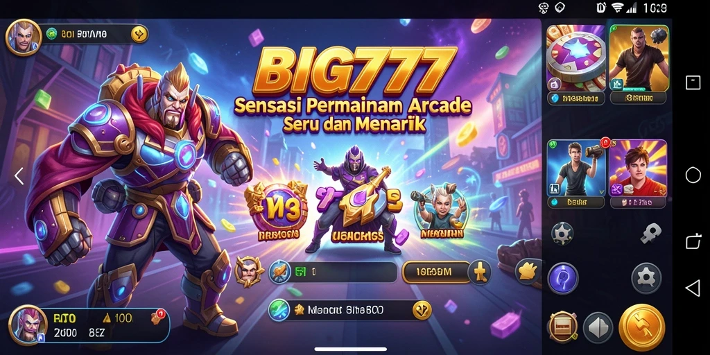 Tangkapan layar gameplay <strong>BIG777</strong> yang menghadirkan aksi Arcade penuh warna.