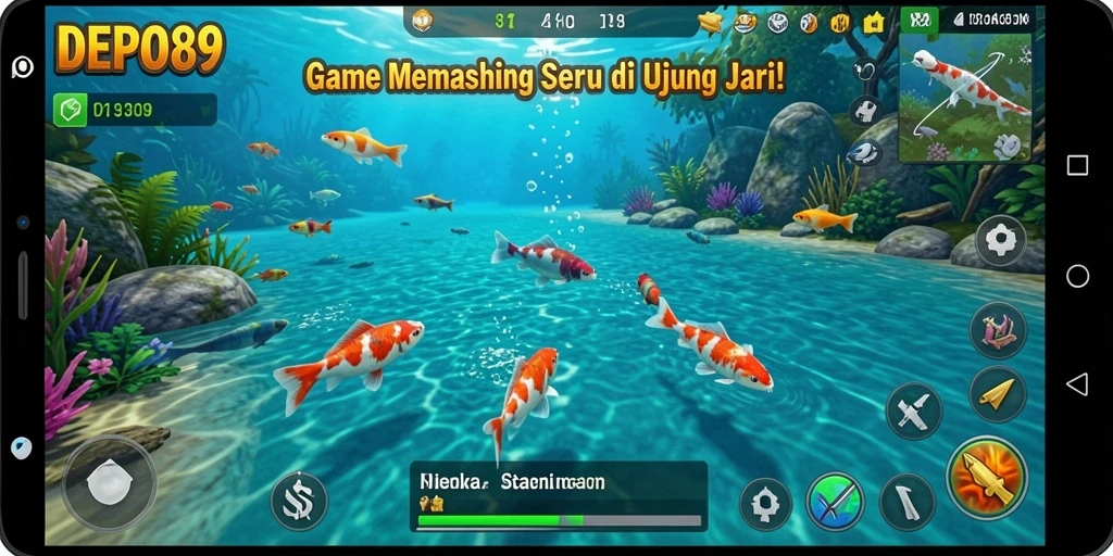 Tampilan visual menawan dari gameplay memancing di DEPO89.