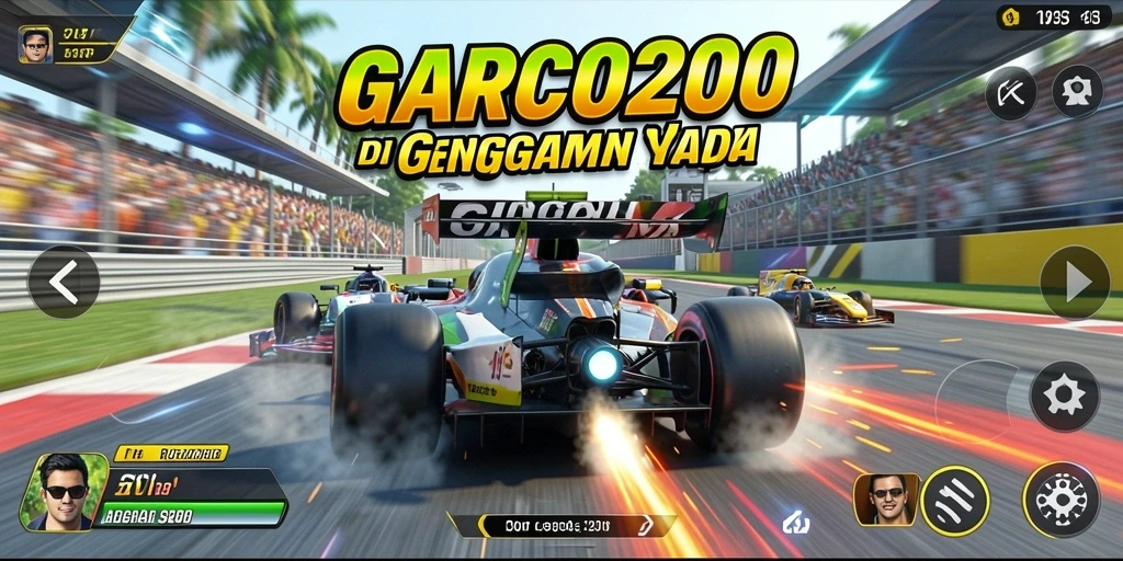 Gameplay GARCO200 dengan aksi balap yang mendebarkan.