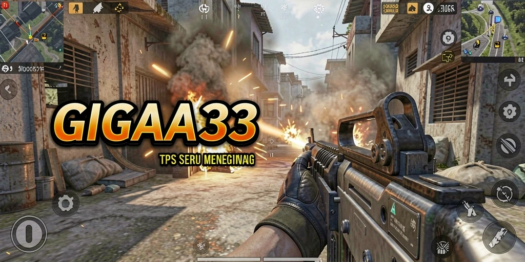 Tampilan gameplay intens GIGA33 saat bertempur di medan perang.