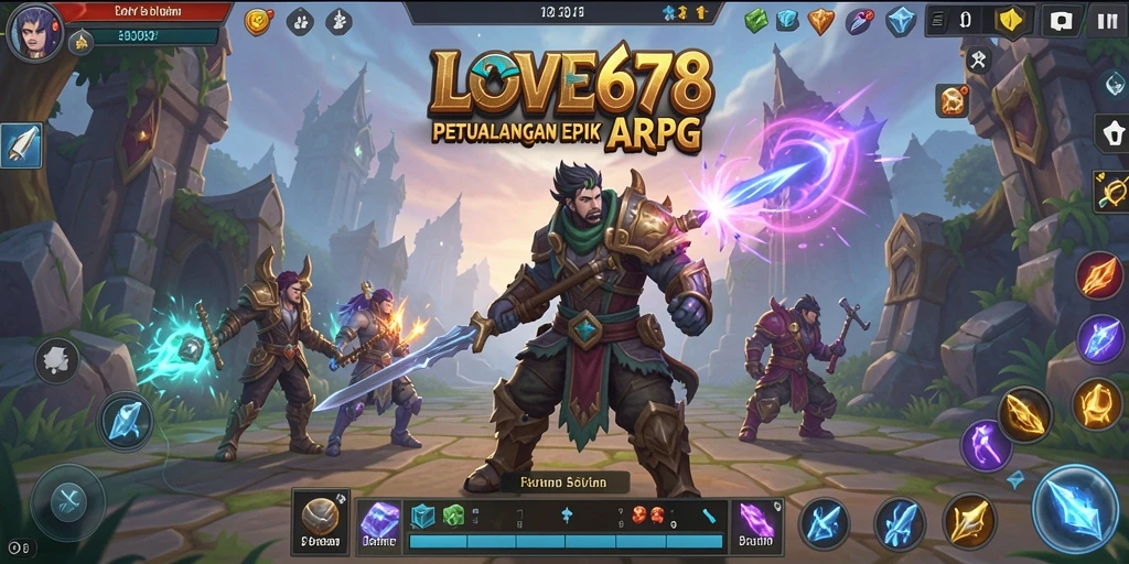 Tampilan gameplay epik di dunia petualangan ARPG.