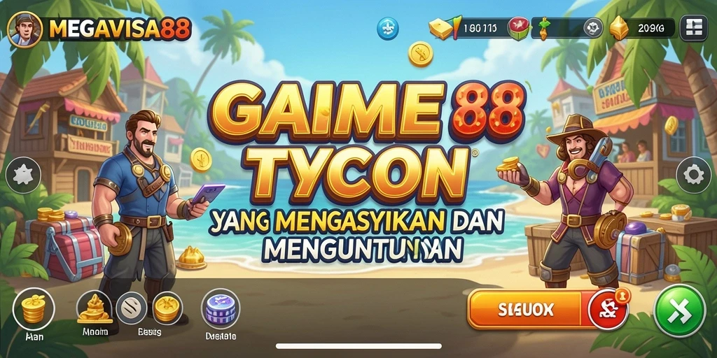 Tampilan gameplay <strong>MEGAVISA88</strong> menunjukkan kerumitan manajemen bisnis Tycoon.