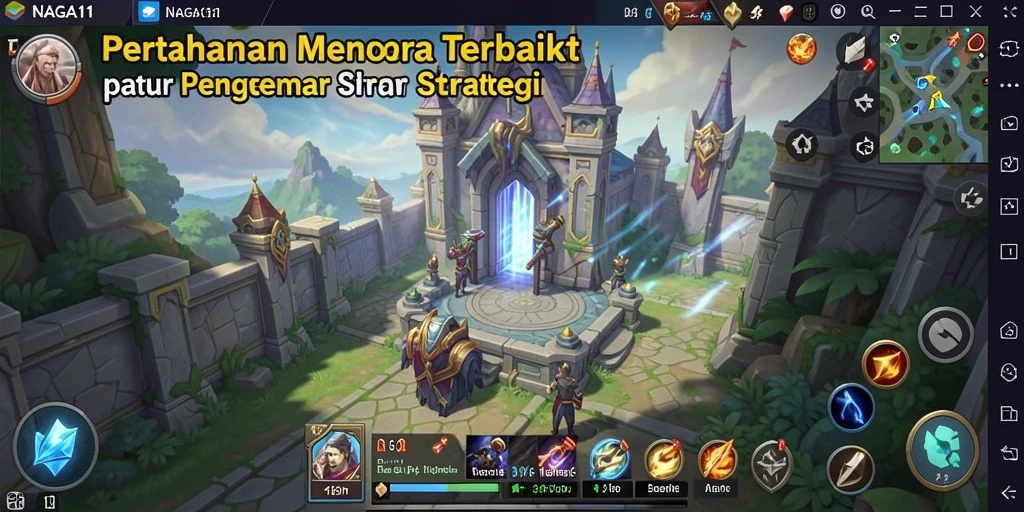 Tampilan permainan NAGA11 yang penuh aksi dan strategi Tower Defense.