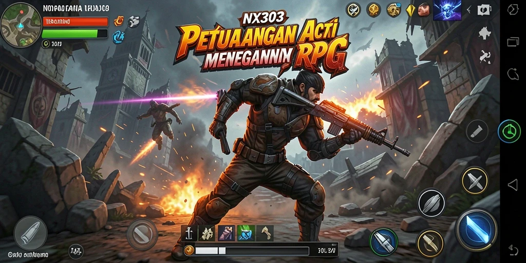 Gameplay NX303 menampilkan pertempuran seru dengan grafis yang memukau.
