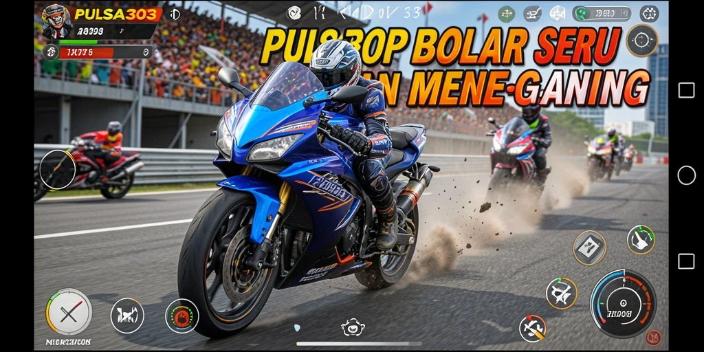 Screenshot gameplay PULSA303 saat balapan motor yang seru.