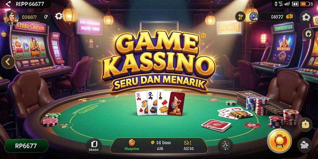 Tangkapan layar utama RP6677 menampilkan gameplay kasino yang seru dan interaktif.