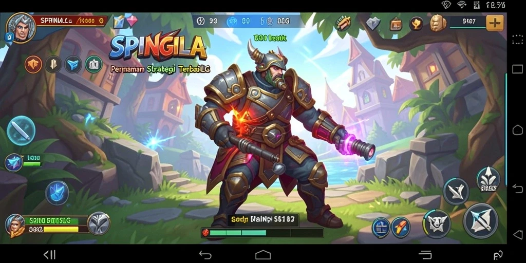 Screenshot utama SPINGILA yang menampilkan gameplay SLG yang seru.