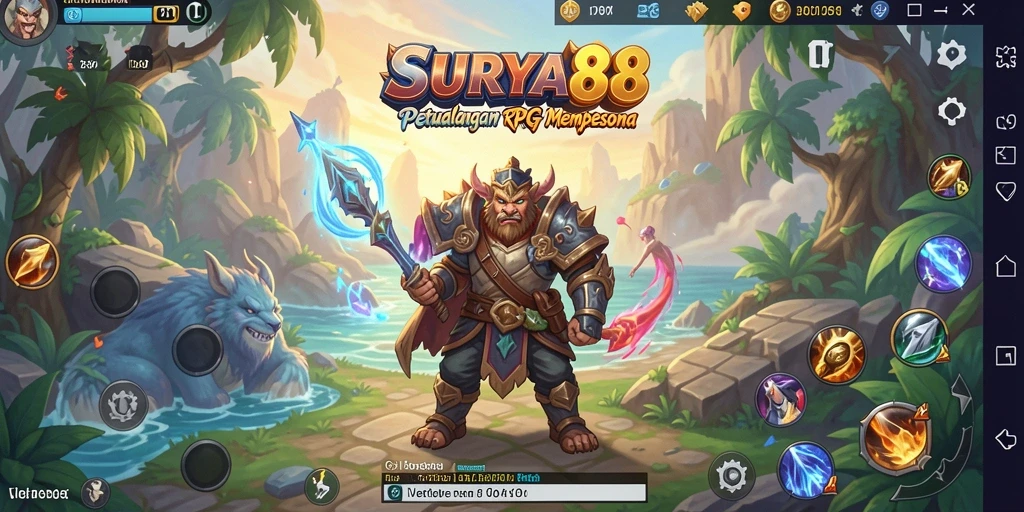 Tangkapan layar mengagumkan dari gameplay RPG SURYA88.
