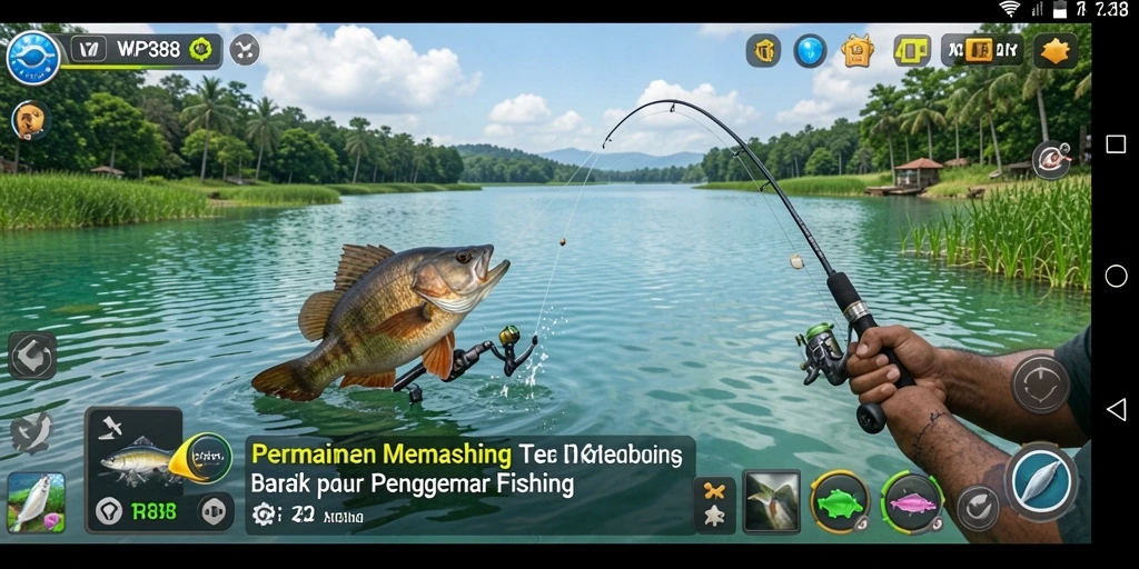 Tampilan gameplay WP888 yang menampilkan aksi memancing yang seru.