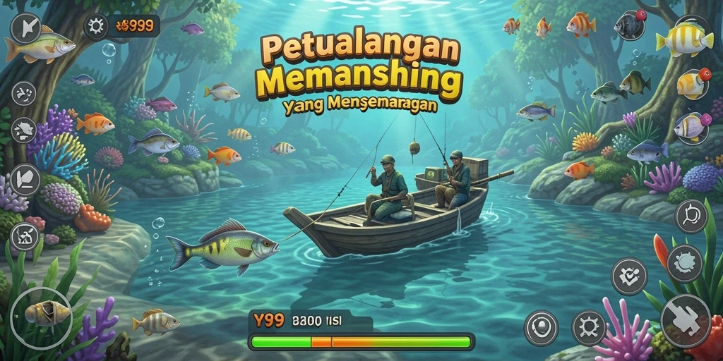 Gameplay Y89 yang menarik saat menangkap ikan di alam terbuka.